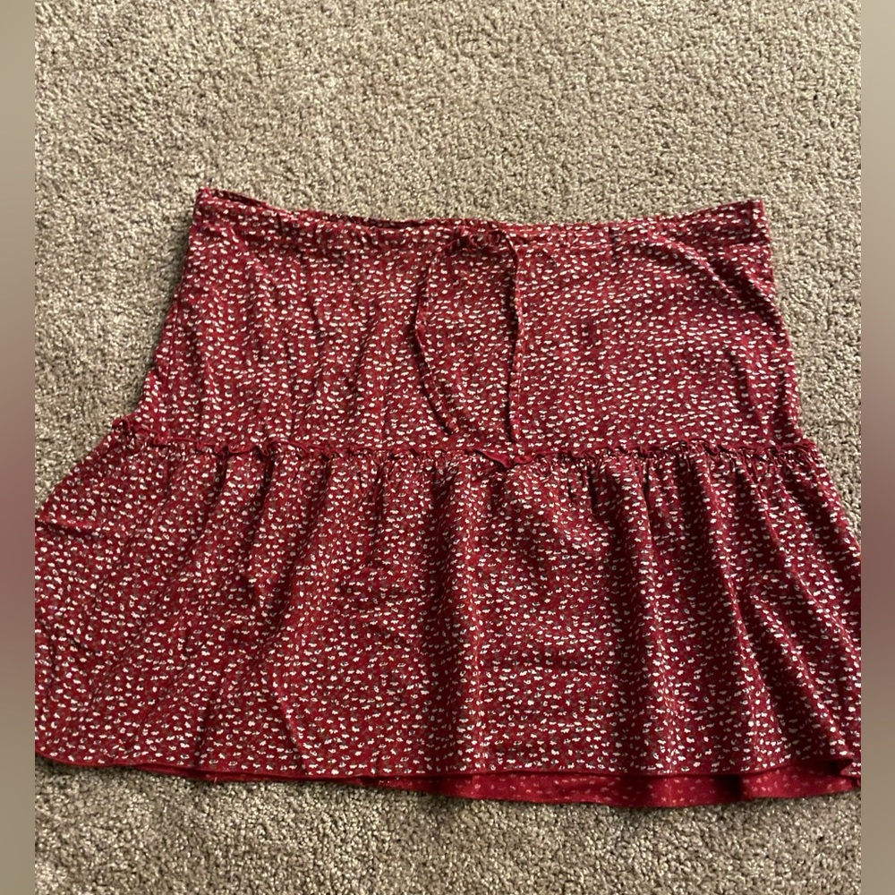 Brandy Melville red flower mini skirt